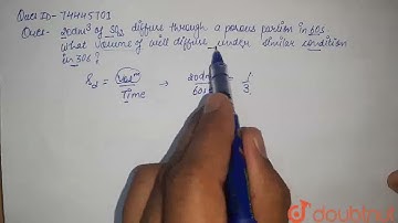 20 dm^(3) of of SO_(2) diffuse through a porous partion in 60 s. What volume of will diffuse und...