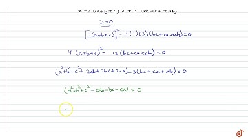 If the expression `x^2+2(a+b+c)x+3(bc+ca+ab)` is a perfect square then