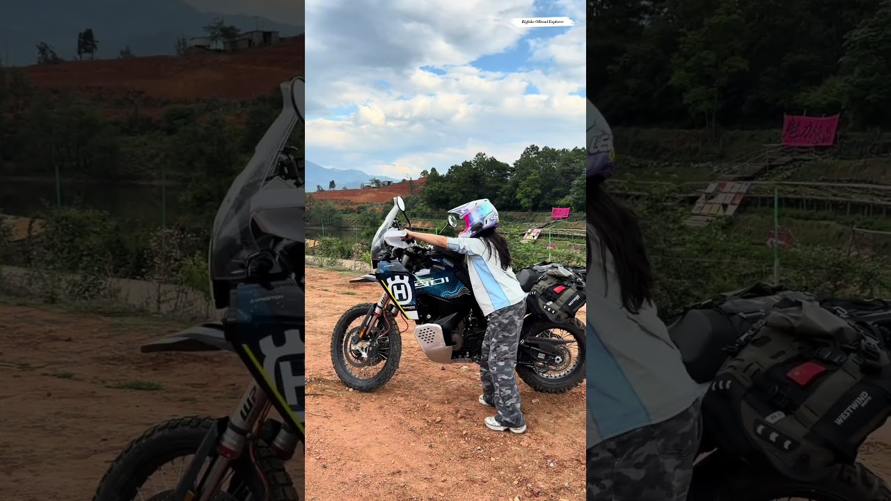 Big bike, tiny rider, MASSIVE energy! 🦅 #husqvarnanorden901 #mototravel #motorcycle