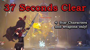 Domain of Guyun in 37 Seconds with only 4 Stars - Speedrun - Genshin Impact