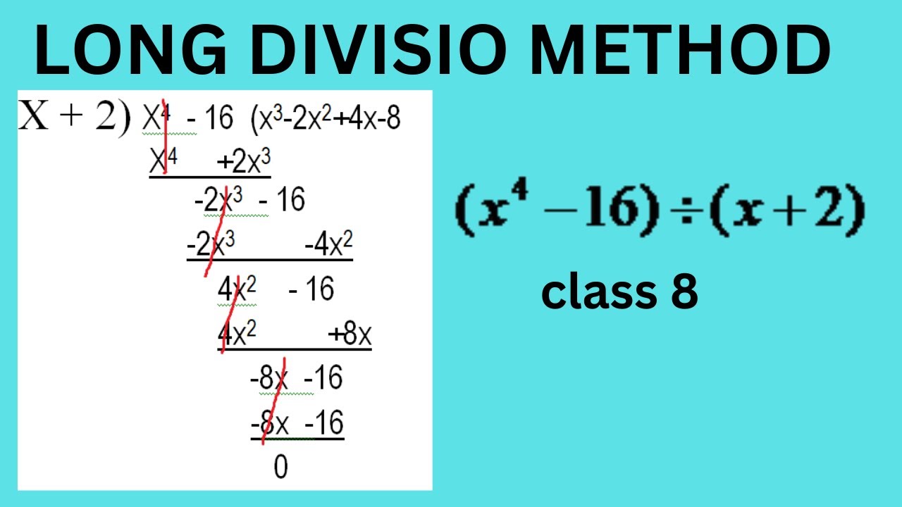 long division method , x^4-16; x+2. division by binomial - YouTube