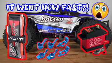 Redcat Volcano EPX 3S Lipo Speed Test - Zoskay 25kg Servo & Hobbypark Alum. Hub Carrier Kit Install