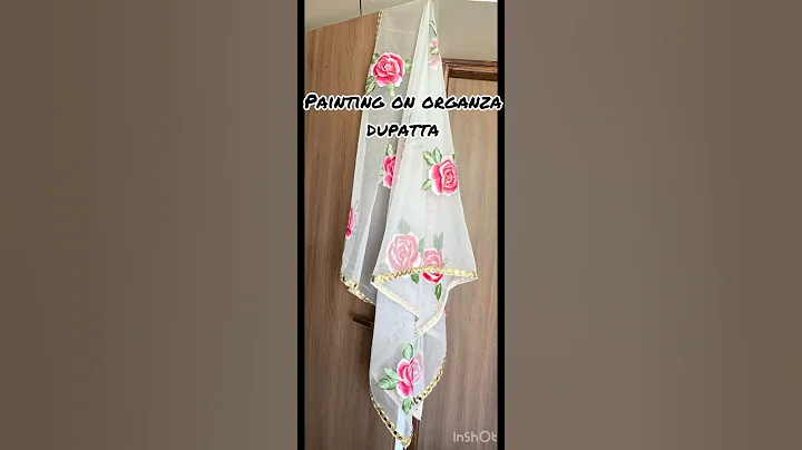 organza dupatta painting #diy hand painted #shorts#fabric painting
