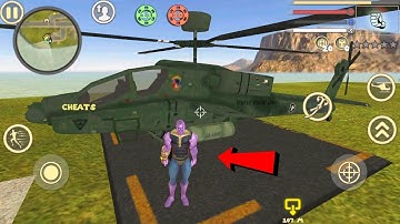 Amazing Thanose Rope Hero: Vice Town (Super Thanose Drive Helicopter) - Helicopter on Army Base