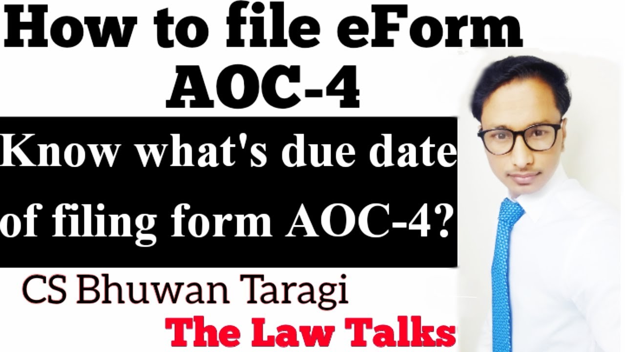 Know all about eForm AOC 4 and its due date? YouTube