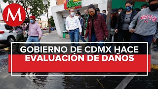 Sheinbaum recorre colonias afectadas por lluvia en Benito Juárez e Iztapalapa