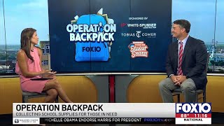 Operation Backpack collecting school supplies for those in need