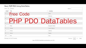 แจกตัวอย่าง PHP PDO การใช้งานร่วมกับ DataTables