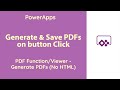 PowerApps - PDF function to Generate & Save PDF in OneDrive/SharePoint