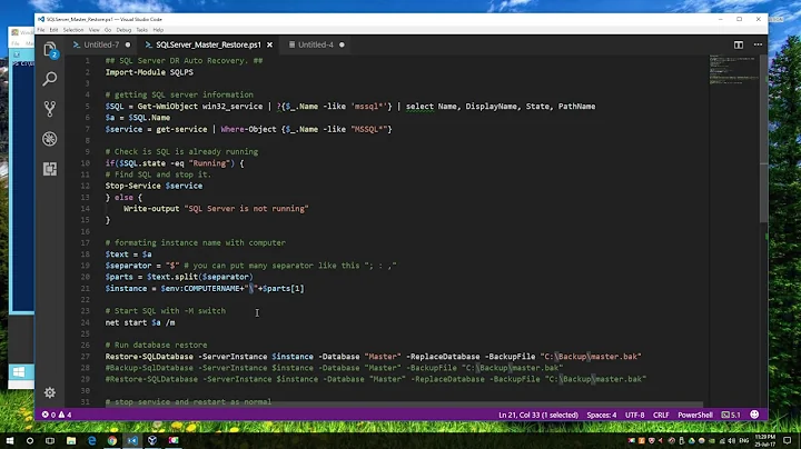 Master Database Restore With Powershell