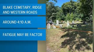 Driver injured after crashing into cemetery in Warren