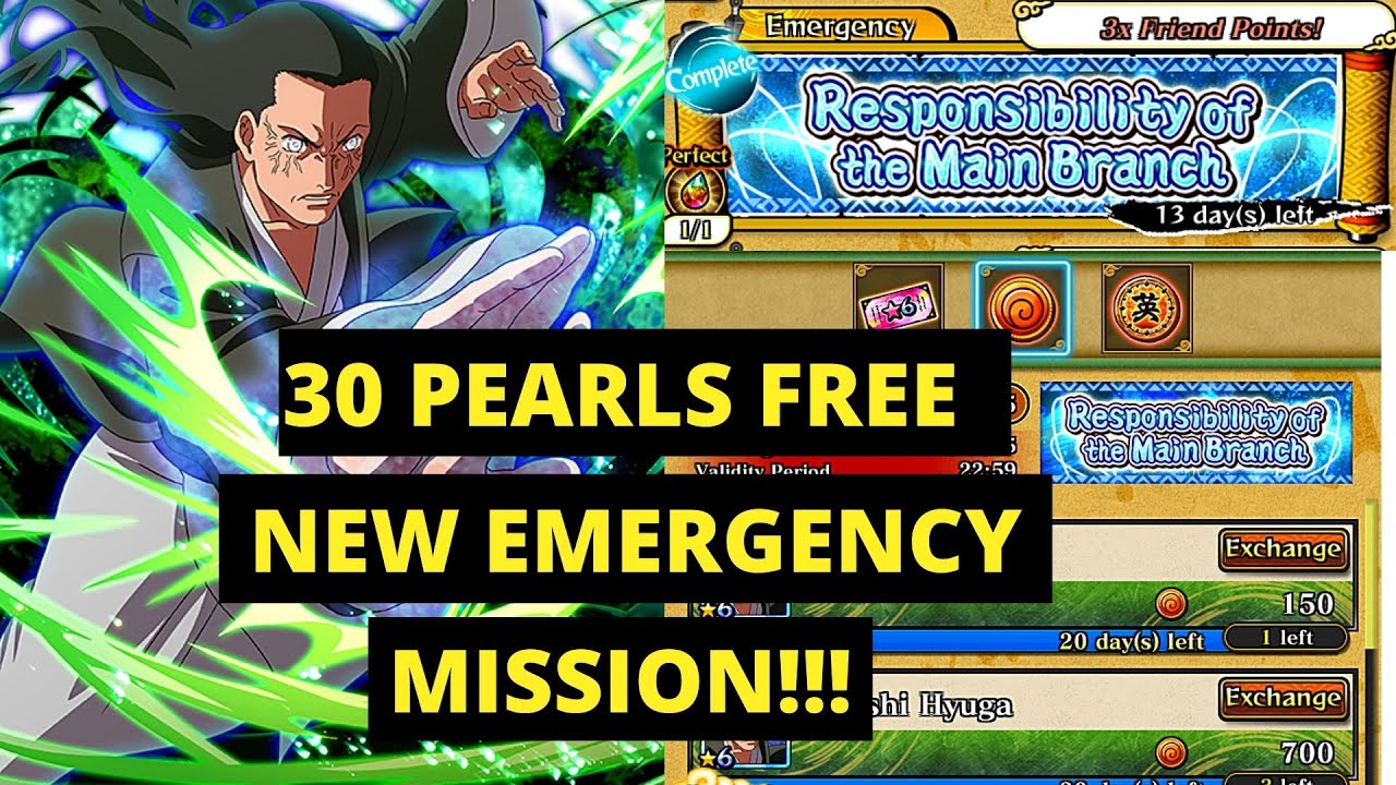 Naruto Blazing 30 Pearls For FREE!!! New Emergency Mission With