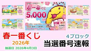 [Winning Numbers] Breaking News: Spring Lottery, 4 Blocks: Tokyo (2647th Draw), Kanto/Chubu/Tohok...