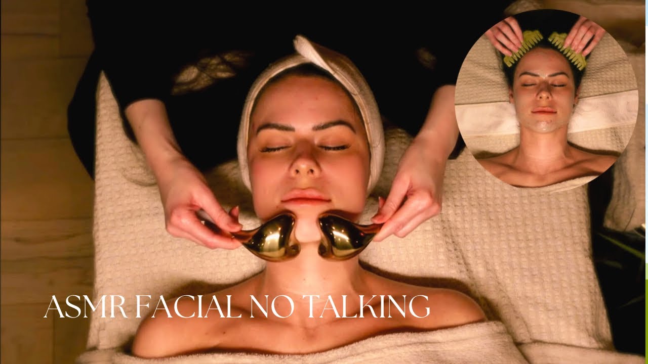 ASMR No Talking Spa Facial for Relaxation and Sleep | Jade Combs,  Foamy Cleanser & Ice Globes.