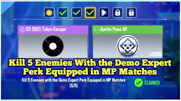 Call Of Duty Mobile Kill 5 Enemies With the Demo Expert Perk Equipped in MP Matches Task Complete