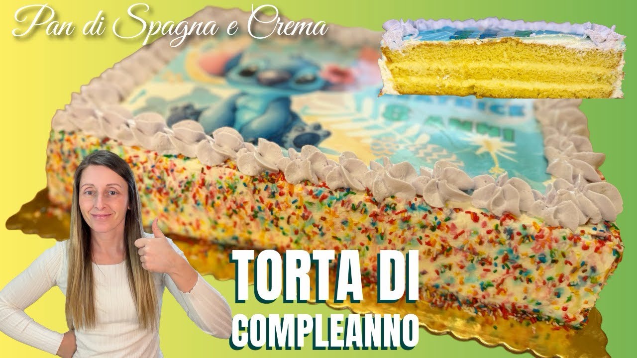 Torta per ricorrenze pan di Spagna e Crema Diplomatica | Dolce  per compleanno 