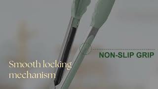 Aesthetic Green Silicone Tongs | Non-Stick Safe Kitchen Tools