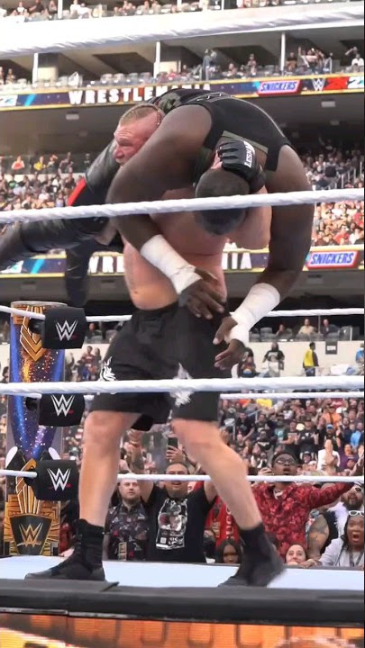 Brock Lesnar F-5'd Omos!! 🤯🤯 #WrestleMania