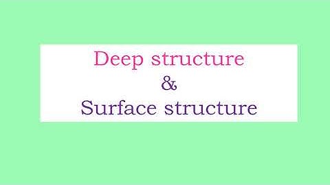 Deep structure & Surface structure TG Grammar in Tamil  /TNTET/UGTRB/PGTRB/NET/SET