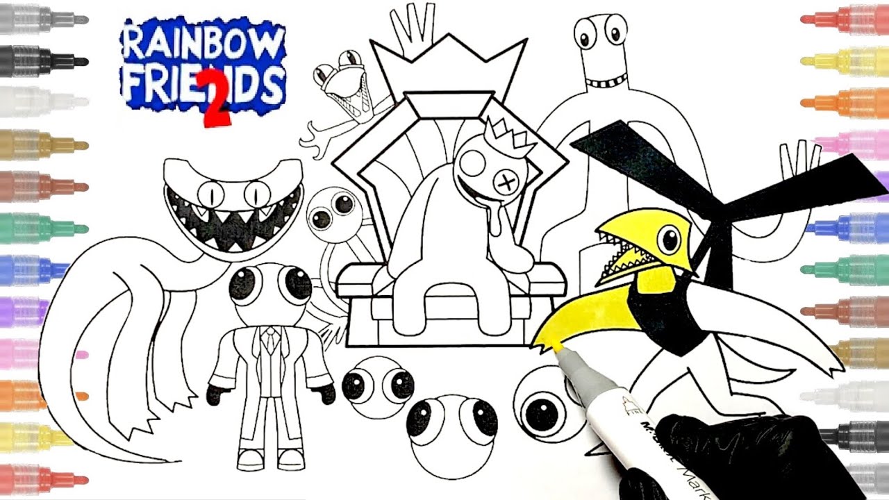 Friends chapter 2. Раскраска all Rainbow friends. Rainbow friends Chapter 2 New Coloring Pages / Color all New Monsters Rainbow friends 2. Радужные друзья 2 раскраска. Colouring Cyborg Rainbow friends | Rainbow friends New colouring Pages.