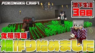 【ぽこなかくら＃253】地下生活3日目！地下で畑を作ろう！【マインクラフト】