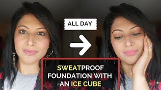 LONG LASTING MAKEUP FOUNDATION HACK FOR OILY SKIN TUTORIAL| ICE CUBE TRICK! SWEAT PROOF MAKEUP ! screenshot 4