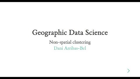 Non-spatial Clustering - A Course on Geographic Data Science
