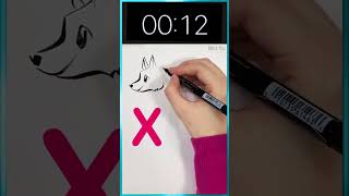 20 Seconds to Draw a Corgi Dog Challenge, Lost & Found Preorder Gift #artshorts #artchallenge #meiyu