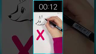 20 Seconds to Draw a Corgi Dog Challenge, Lost &amp; Found Preorder Gift #artshorts #artchallenge #meiyu