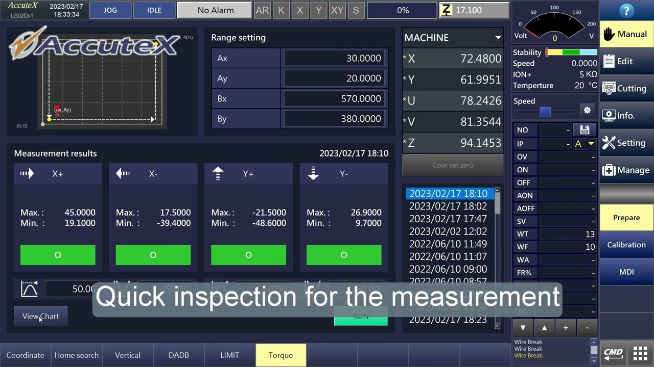 Accutex EDM ueX10 Motor Torque Monitoring System