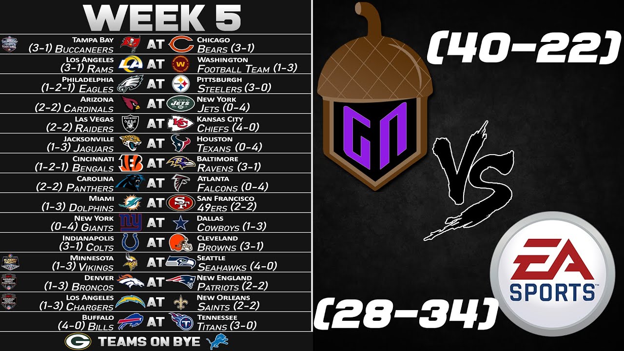 NFL 2020 Predictions - Week 5 | GameNut vs. Madden 21