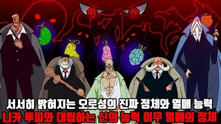 [원피스 분석] 서서히 밝혀지는 오로성의 진짜 정체와 열매 능력 니카 루피와 대립하는 신의 능력 이무 열매의 정체