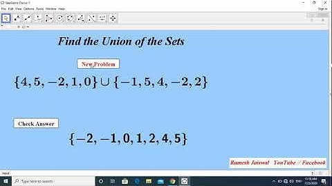 Find the Union of the Sets use GeoGebra