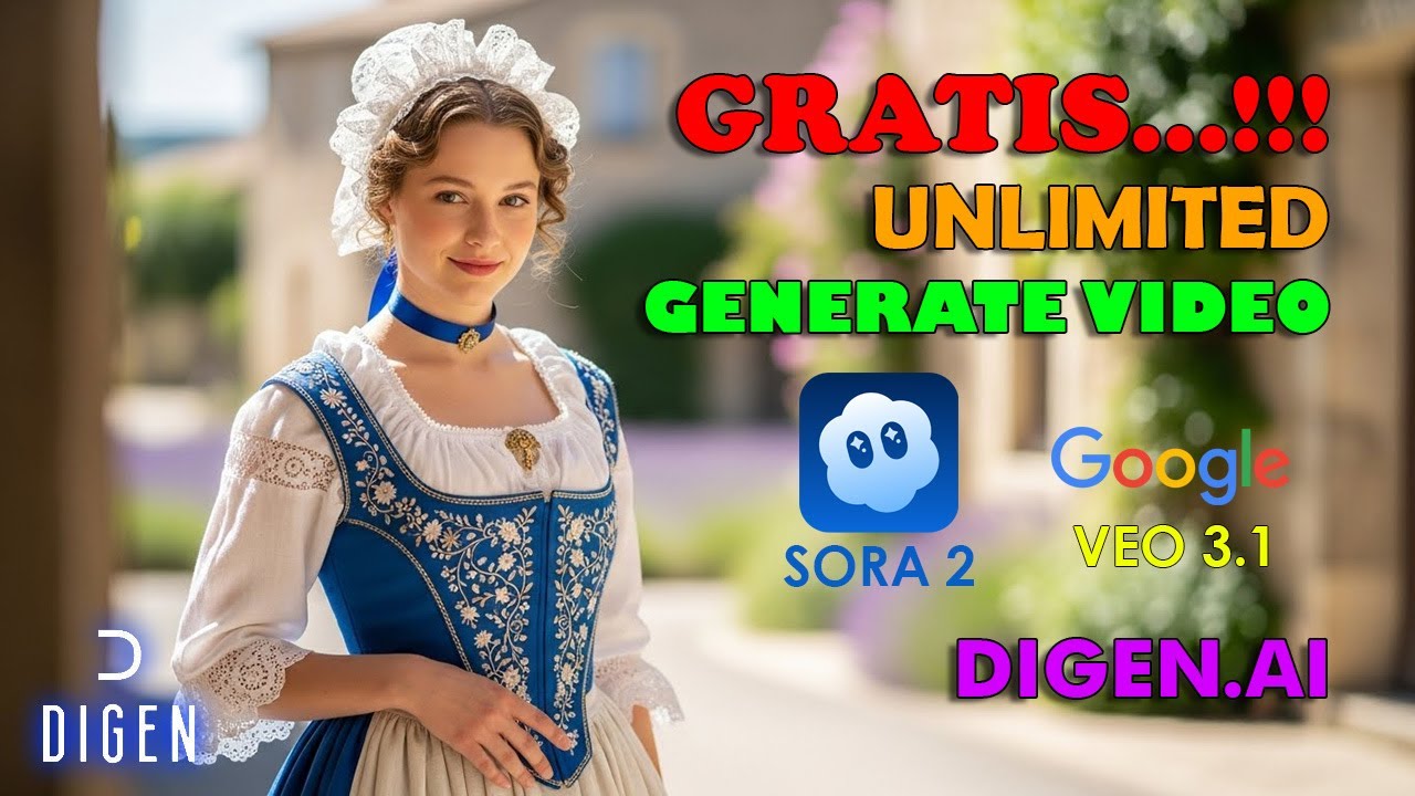 БЕСПЛАТНО!!! Digen AI: Как использовать Sora 2 и Google Veo 3.1, неограниченное количество вкусов.