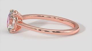 Slim Band Oval Diamond Ring In 18k Rose Gold – Australian Diamond Network