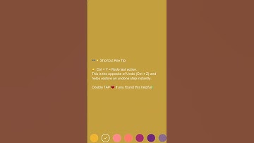 ⌨️⚡ Shortcut Key Tip  👉 Ctrl + Y = Redo last action.  This is the opposite of Undo (Ctrl + Z)