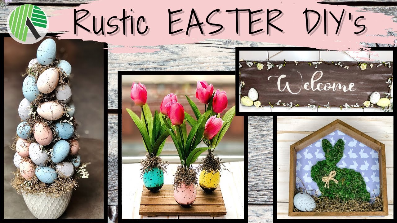 Rustic Easter Decor DIY’s l DOLLAR TREE EASTER DIYS l DIY Easter Egg ...
