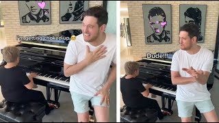 Michael Bublé Gets Choked Up Singing as Son Noah Accompanies Him on the Piano