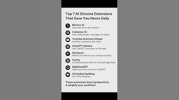 "Top 7 AI Chrome Extensions That Save You Hours Daily"#AIExtensions #ChromeAI#AIAutomation#TimeSaver