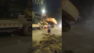 Loading Of Construction Equipment Into Trailer Howtovide