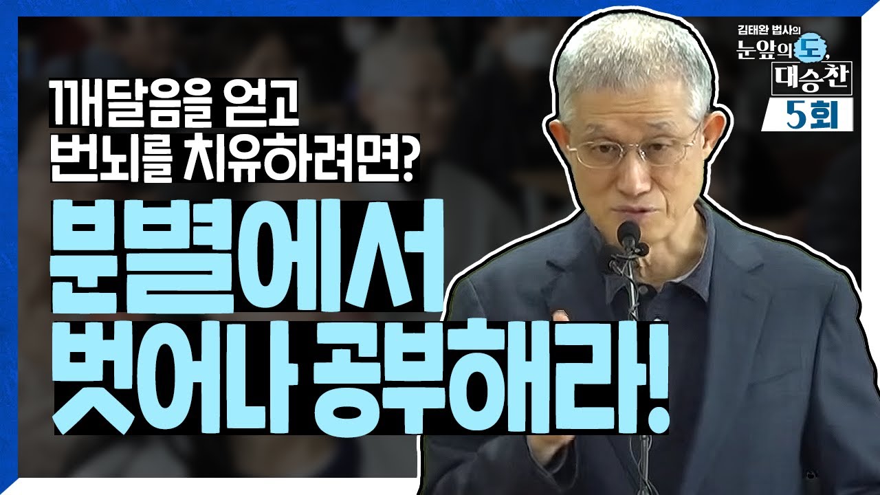 ✔TV미공개분 포함✔ 깨달음을 얻고 번뇌를 치유하려면? 부처·중생 이라는 분별에서 벗어나 공부해라! 김태완 법사의 눈앞의 도, 대승찬 5화 | 유튜브 FULL ver