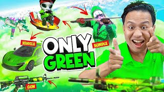 Free Fire But Only Green 💚 Challenge  in Solo Vs Squad High Rank Lobby 😱 Tonde Gamer