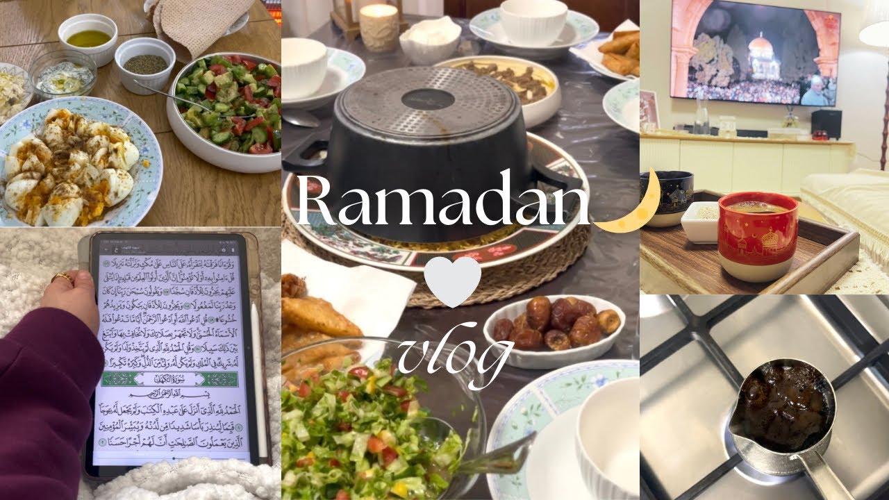 روتين أول جمعة في رمضان وطبختنا مقلوبة فلسطينية🇵🇸يوم كامل من الفطور للسحور🌙