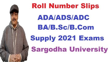 Roll Number Slips BA/B.Sc/B.Com/ADA/ADS/ADC 2nd Annual 2021 Exams Sargodha University