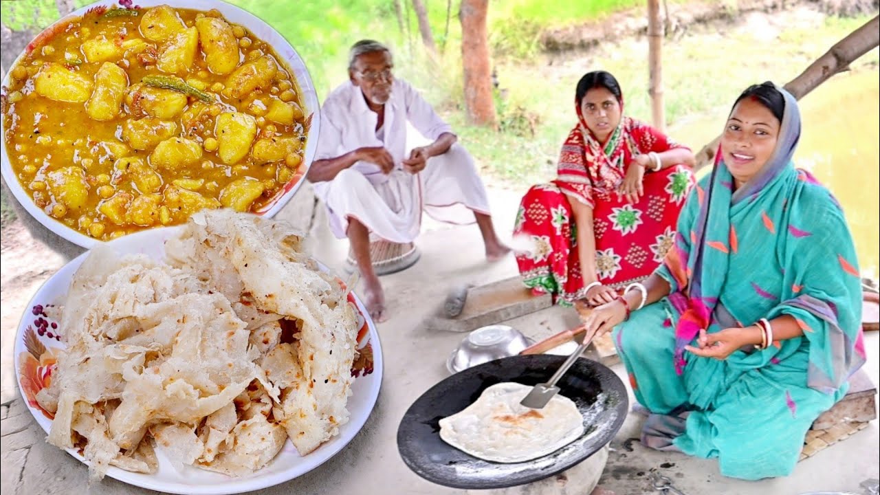 বাড়িতে পেটাই পরোটা বানিয়ে নিন খুব সহজে সাথে মিষ্টি দোকানের আলুর তরকারি ||petai porota recipe