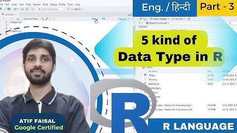 Data Types in R Programming language | R tutorial for beginners in Hindi 