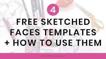 How to use sketched faces in your art journal - 4 free templates to practise with today