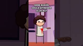 Anne bugün okula gitmesem olur mu? | Funny Kids Video Okula Gitmek İstemeyen Çocuk Komedi 😂🎒 #shorts
