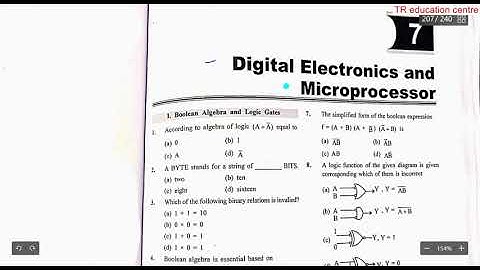 digital electronics and microprocessor objective