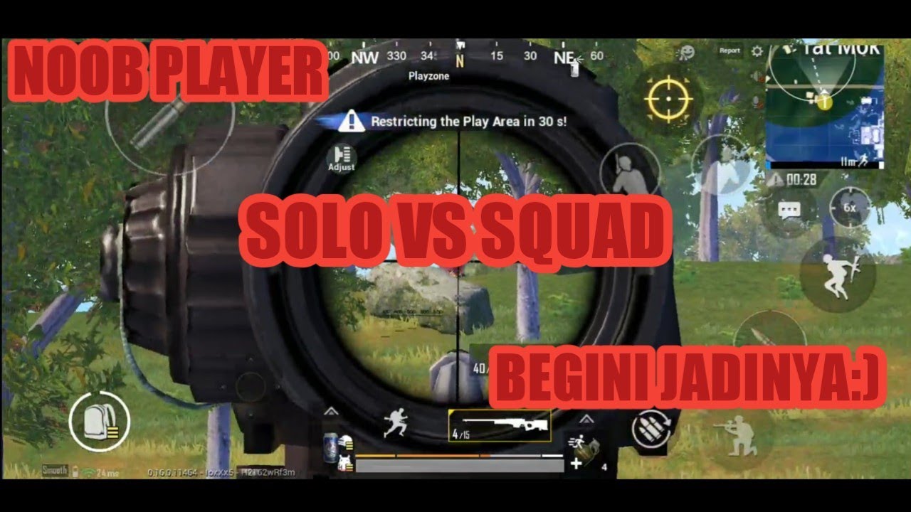 NOOB PLAYER MENCOBA SOLO VS SQUAD - PUBG MOBILE INDONESIA - YouTube